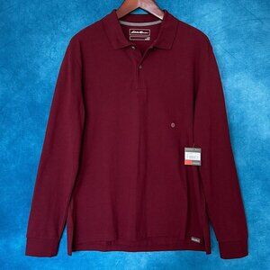 Eddie Bauer Men's Long-Sleeve Polo, L, NWT